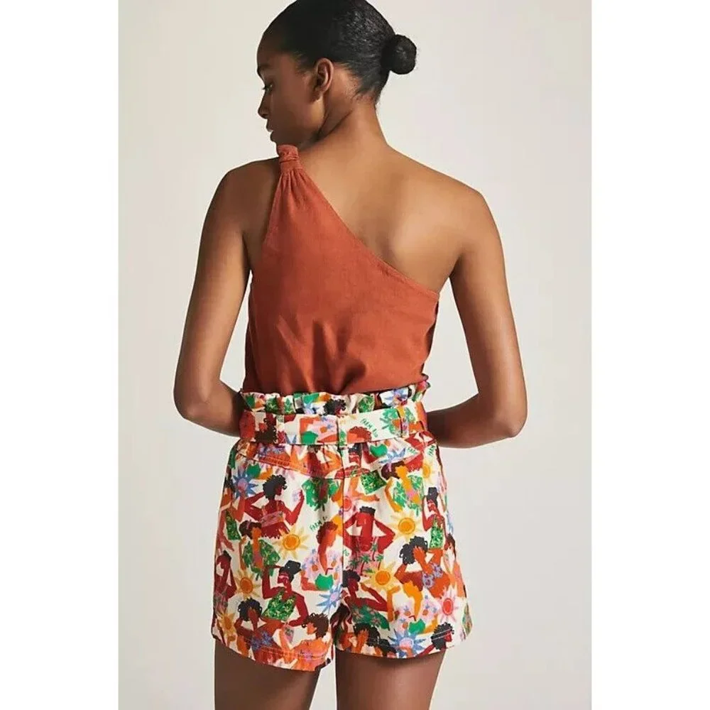 Anthropologie Farm Rio NWT Bikini Lady Shorts Paperbag Tropical Size M NWT - Picture 4 of 8